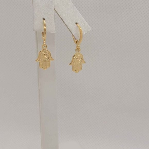 Jewelry - Brand New Brazilian 18k Gold Filled Hamsa Earrings